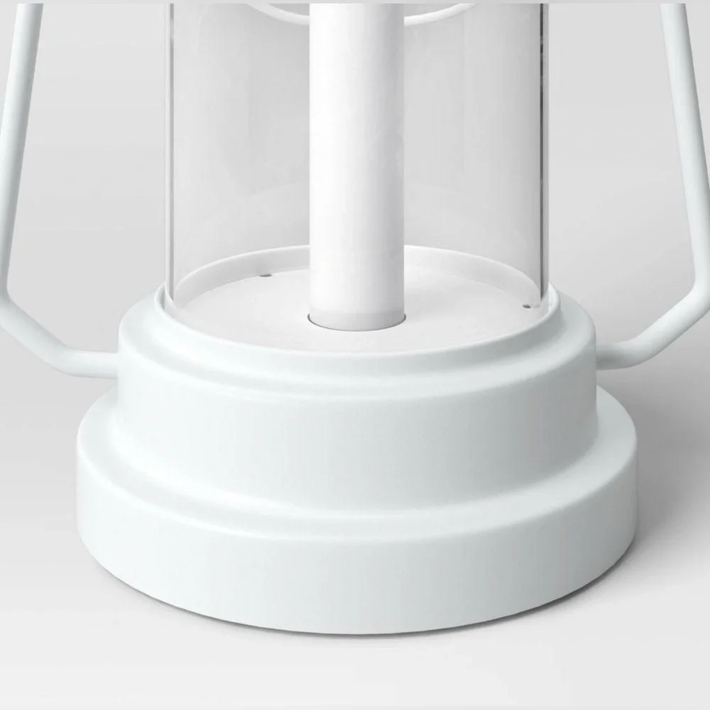Threshold White LED Lantern with Clear Glass Globe